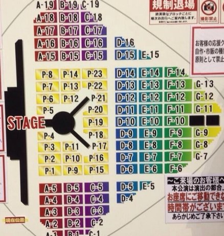 東方神起 LIVE TOUR 2014 ～TREE～@東京ドーム アリーナ座席表: アリーナ座席表の神様