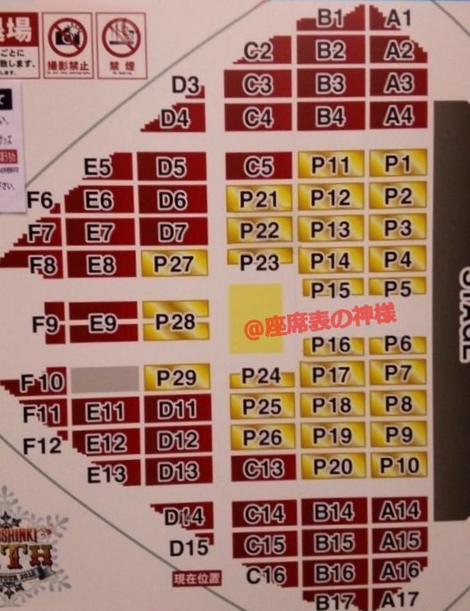 東方神起 LIVE TOUR 2015 ～WITH～ @東京ドーム アリーナ座席表: アリーナ座席表の神様